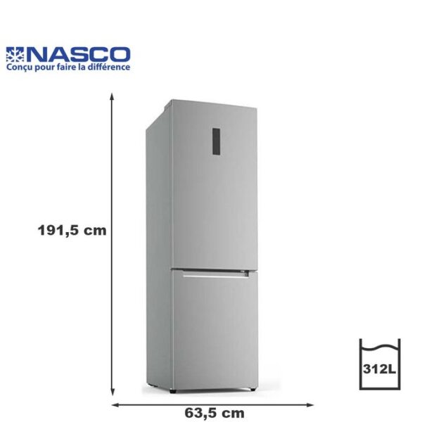 refrigerateur-nasco-combine-snasd2-450n1ds-312-litres-gris-12-mois-de-garantie