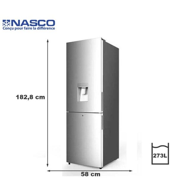 refrigerateur-combine-nasco-273-litres-distributeur-deau-snasd2-400wd-gris-12-mois-de-garantie