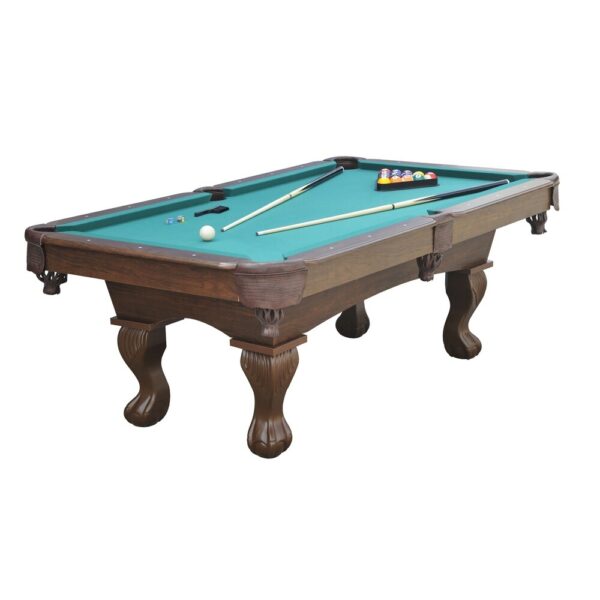 table-de-billard-125x221xh80cm-cadre-marron-bois-tapis-vert-accessoires